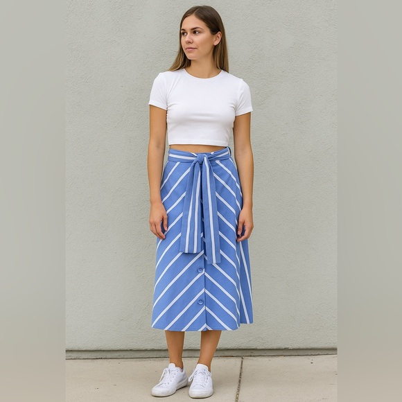 Maje Dresses & Skirts - MAJE Striped A-Line Midi Skirt Size 38